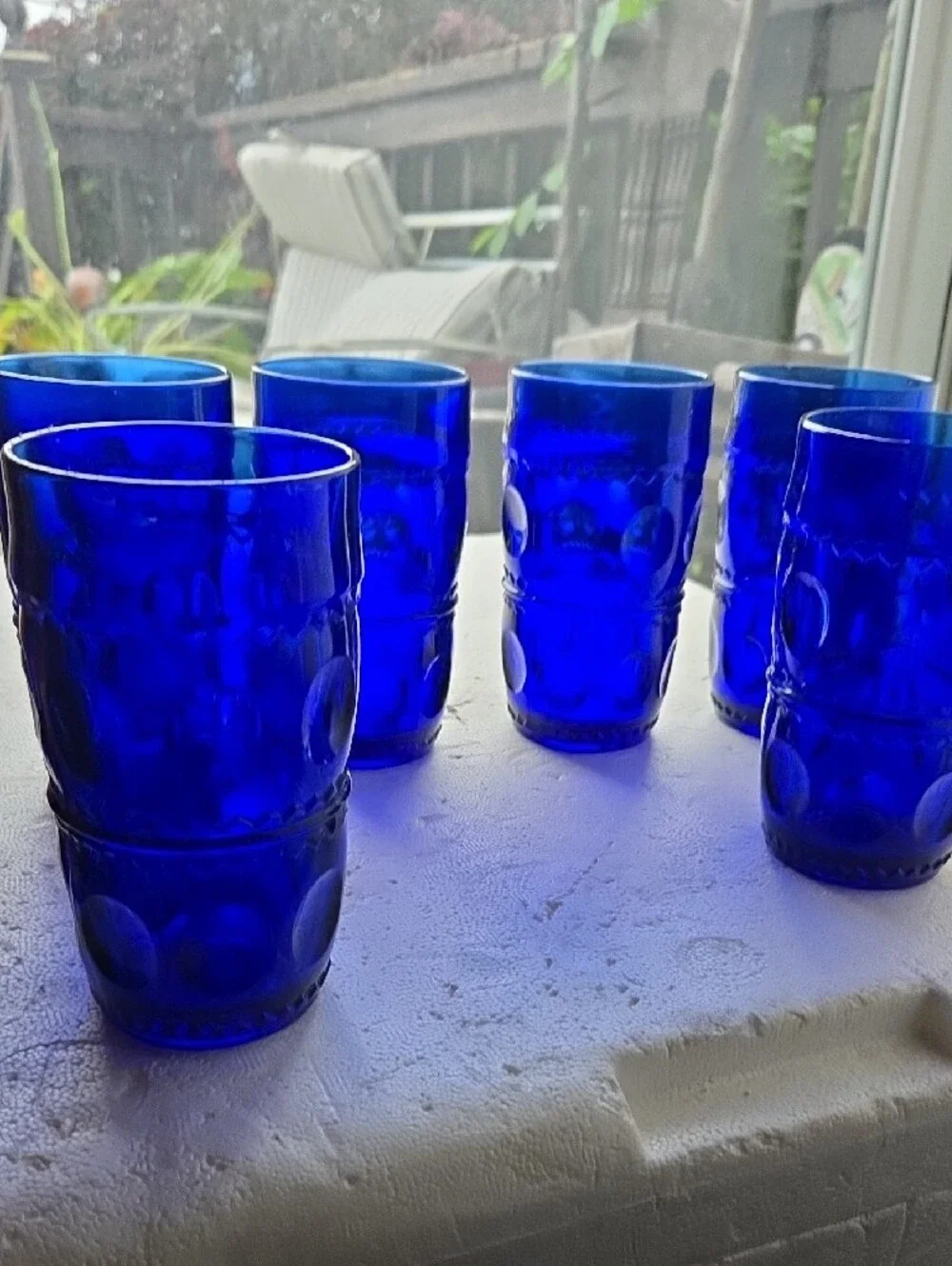 Cobalt Blue Glass Tumbler Set - 6-Piece Indiana Taira Thumb Print